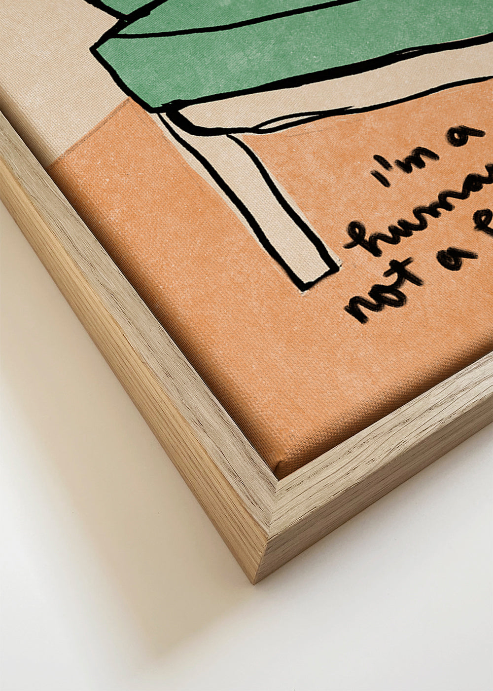 Illustration ben på sofa med håndskrevet tekst