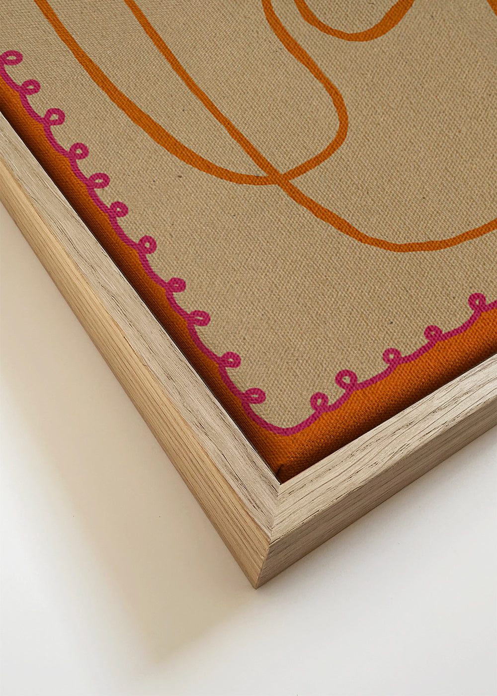 Køkkenkunst med kontinuerlig orange linje