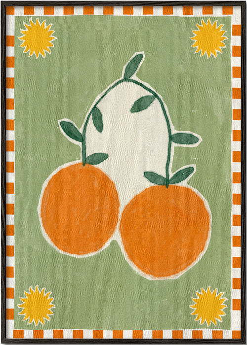 Køkkenkunst med stiliseret citrusduo