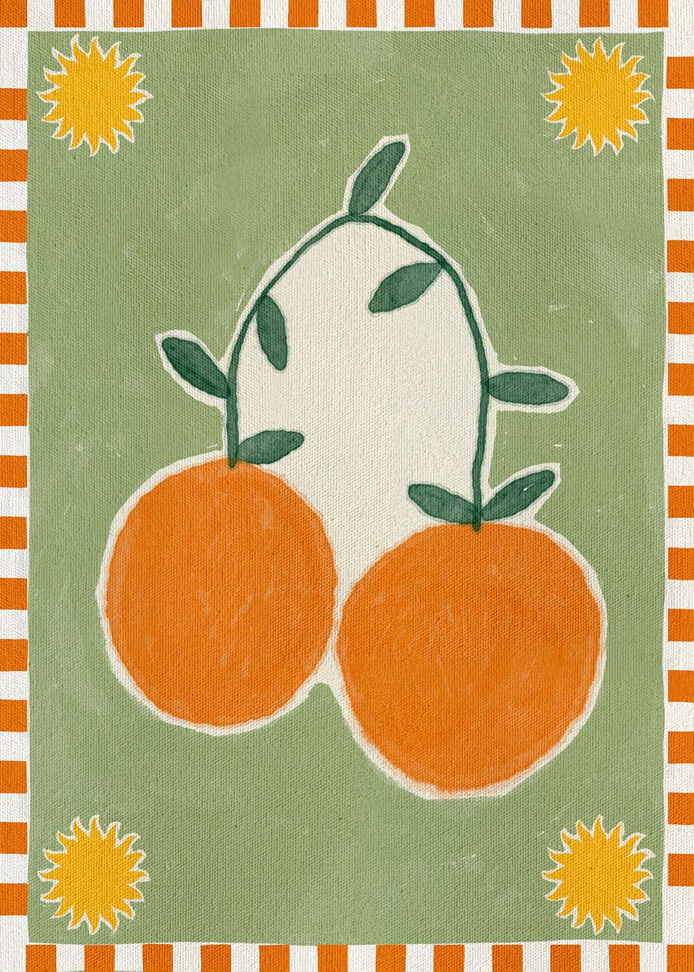 Køkkenkunst med stiliseret citrusduo