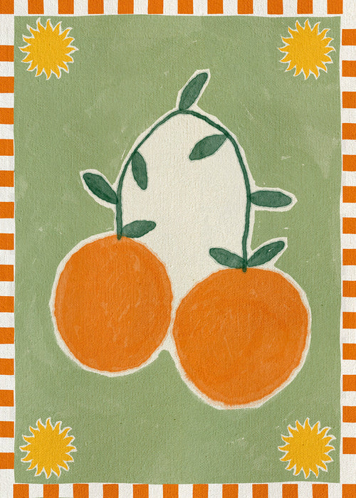 Køkkenkunst med stiliseret citrusduo
