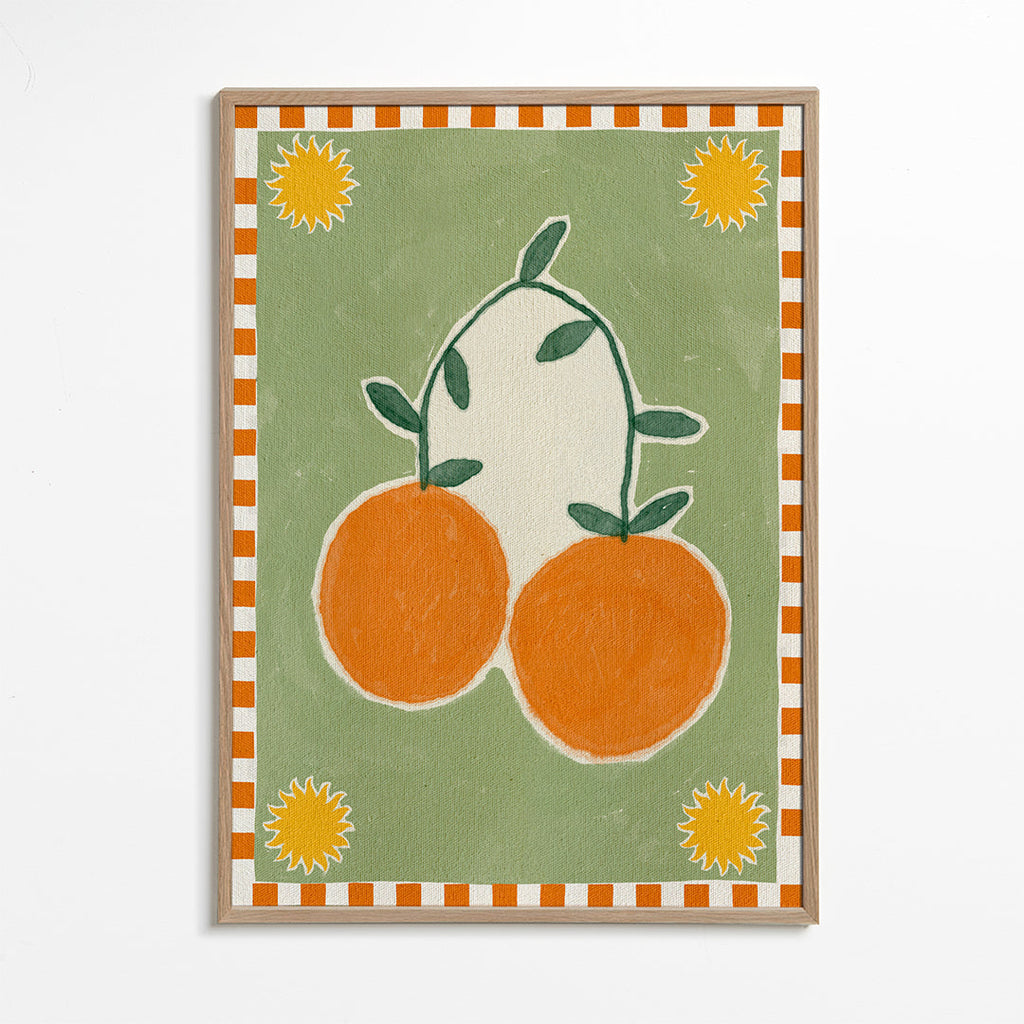 Køkkenkunst med stiliseret citrusduo