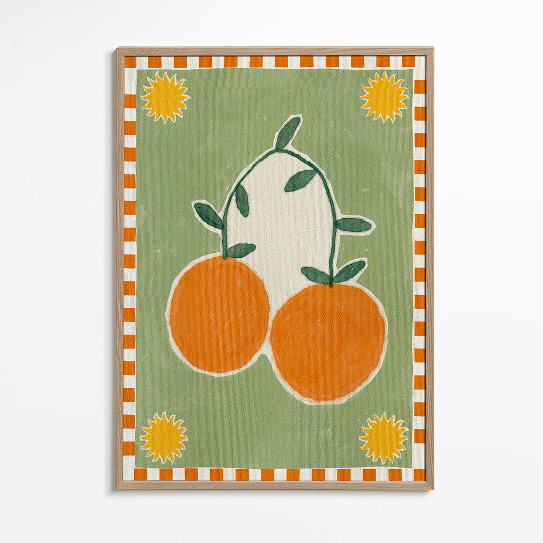 Køkkenkunst med stiliseret citrusduo