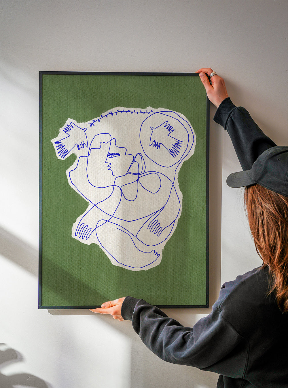 Illustration med en kontinuerlig streg på revet papir