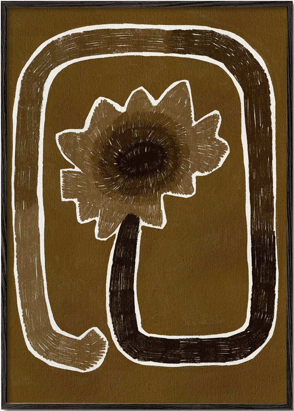 Botanisk plakat med styliseret blomst