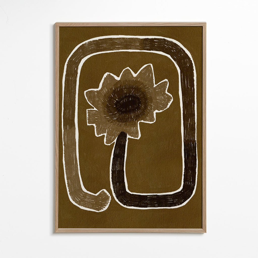 Botanisk plakat med styliseret blomst