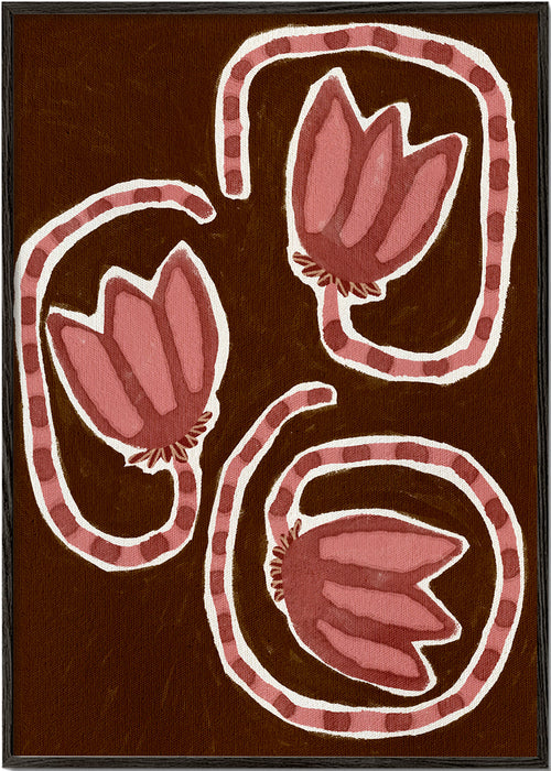 Botanisk plakat med styliserede tulipaner