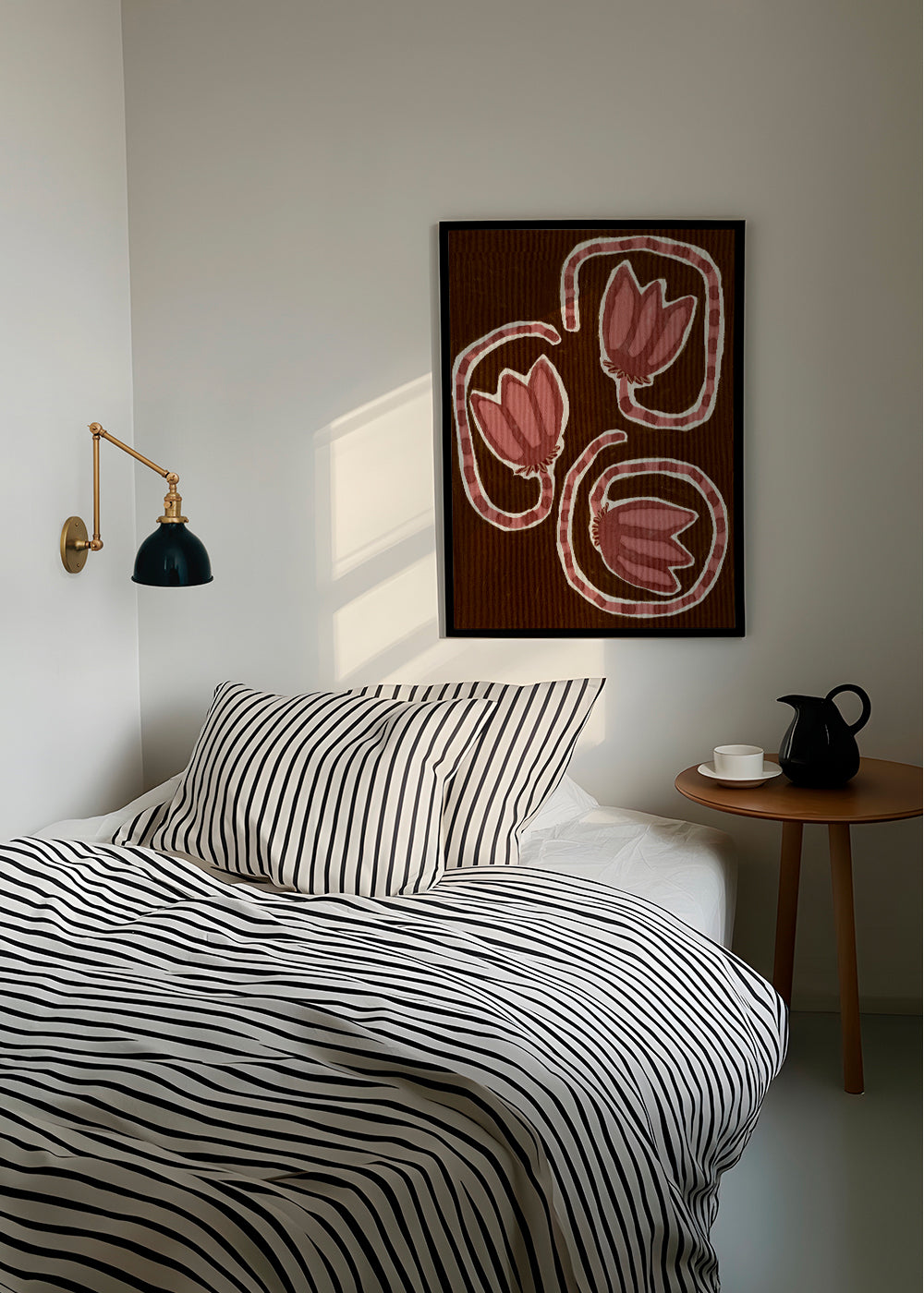 Botanisk plakat med styliserede tulipaner