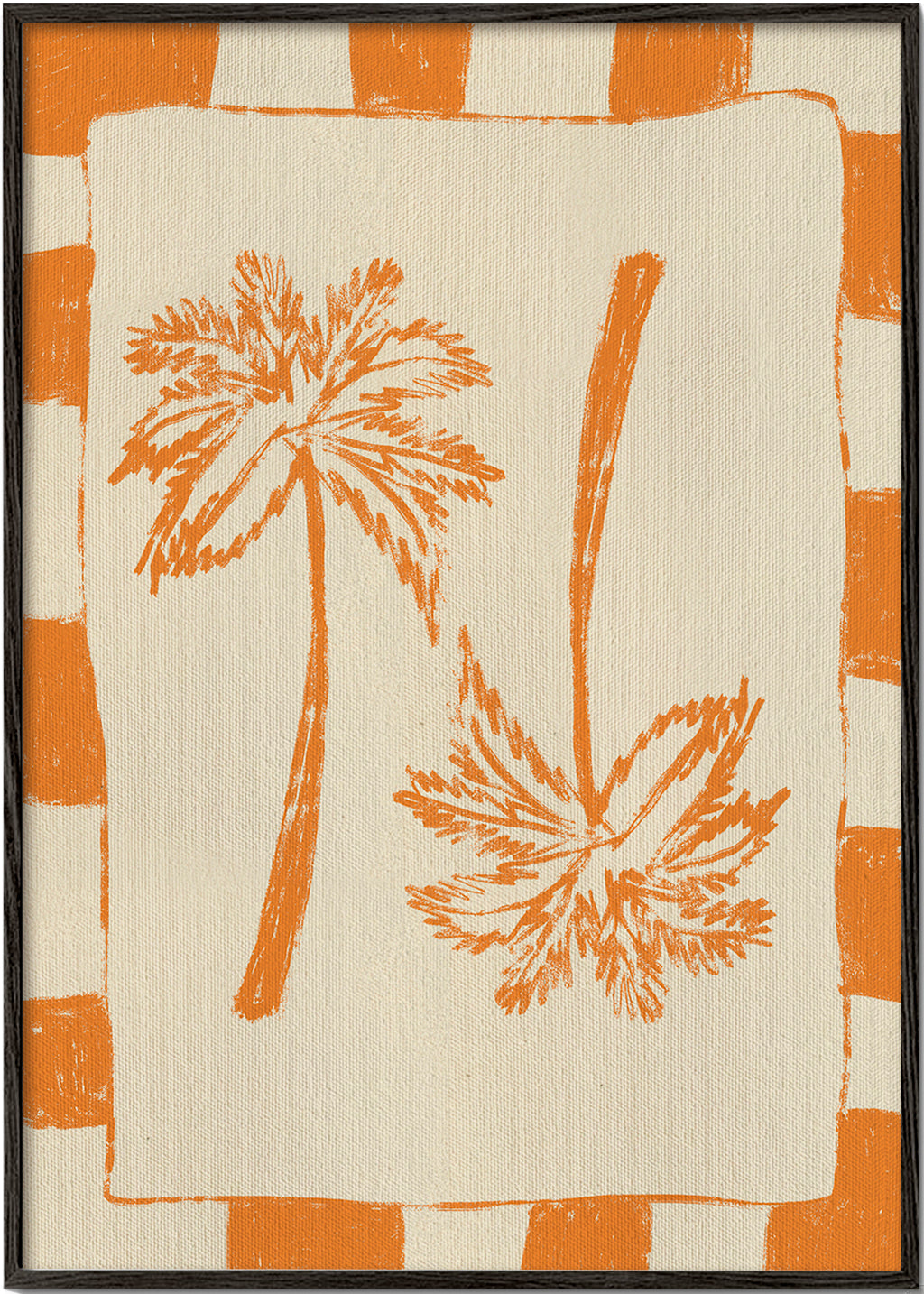 Botanisk plakat med orange palmer