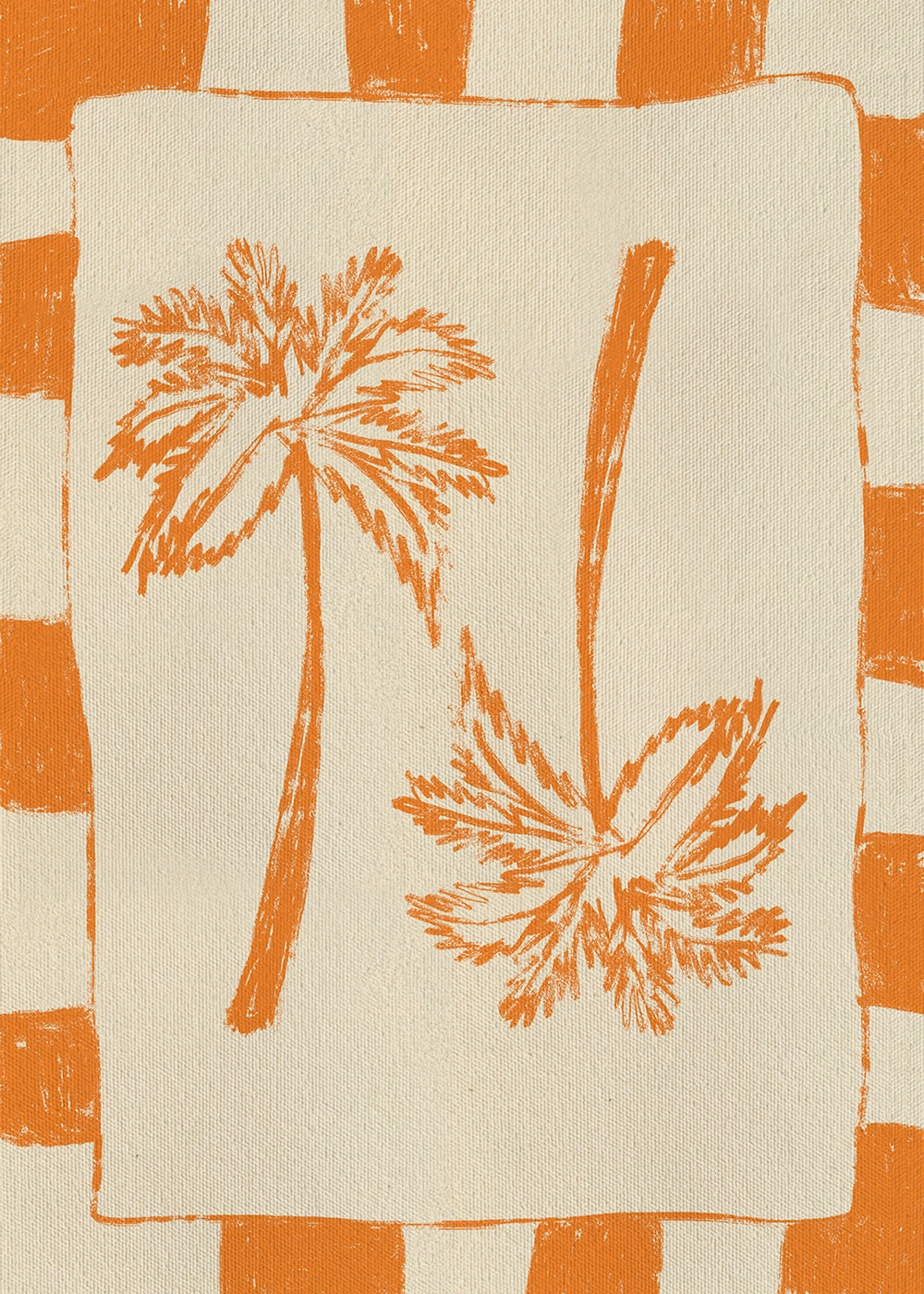 Botanisk plakat med orange palmer