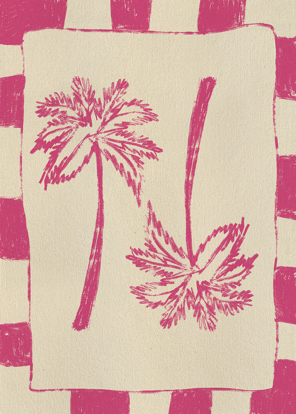 Botanisk plakat rosa palmer