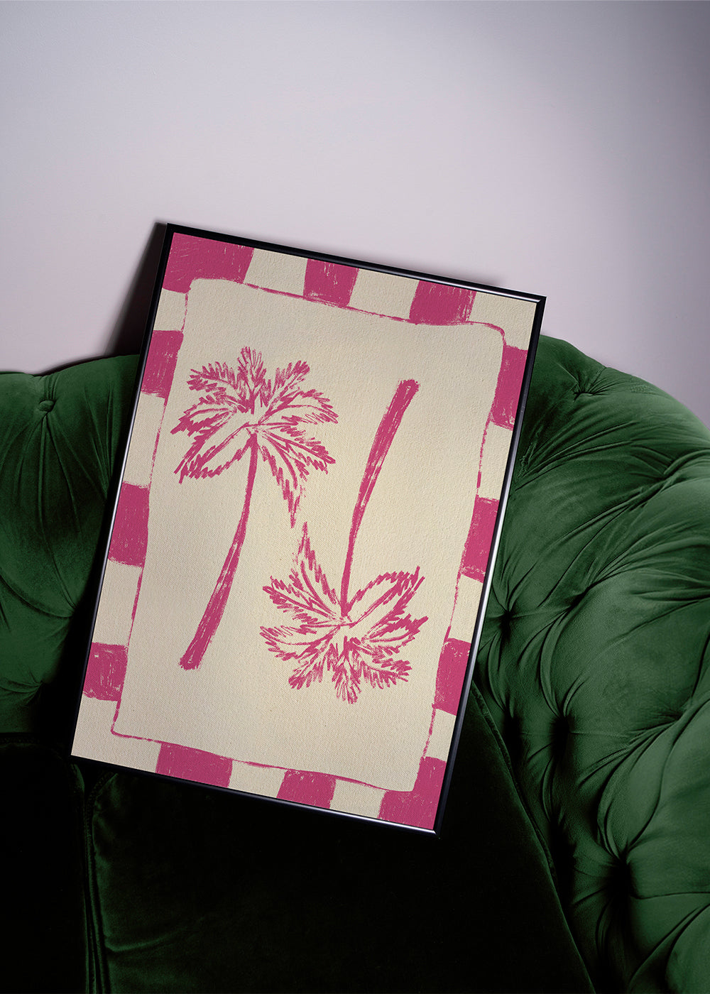 Botanisk plakat rosa palmer