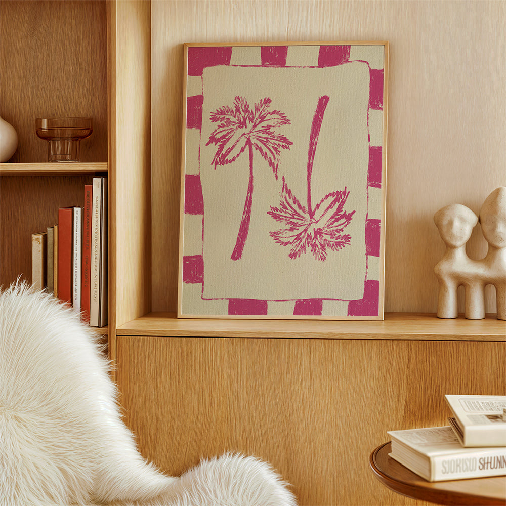 Botanisk plakat rosa palmer