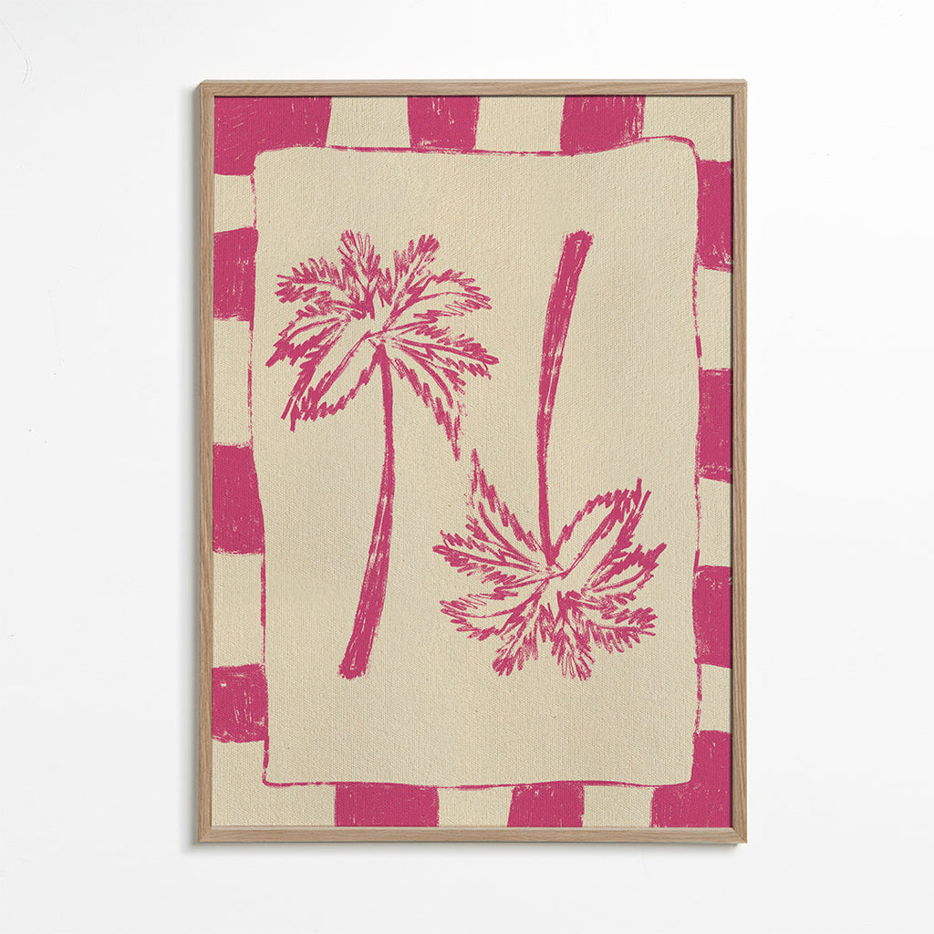 Botanisk plakat rosa palmer