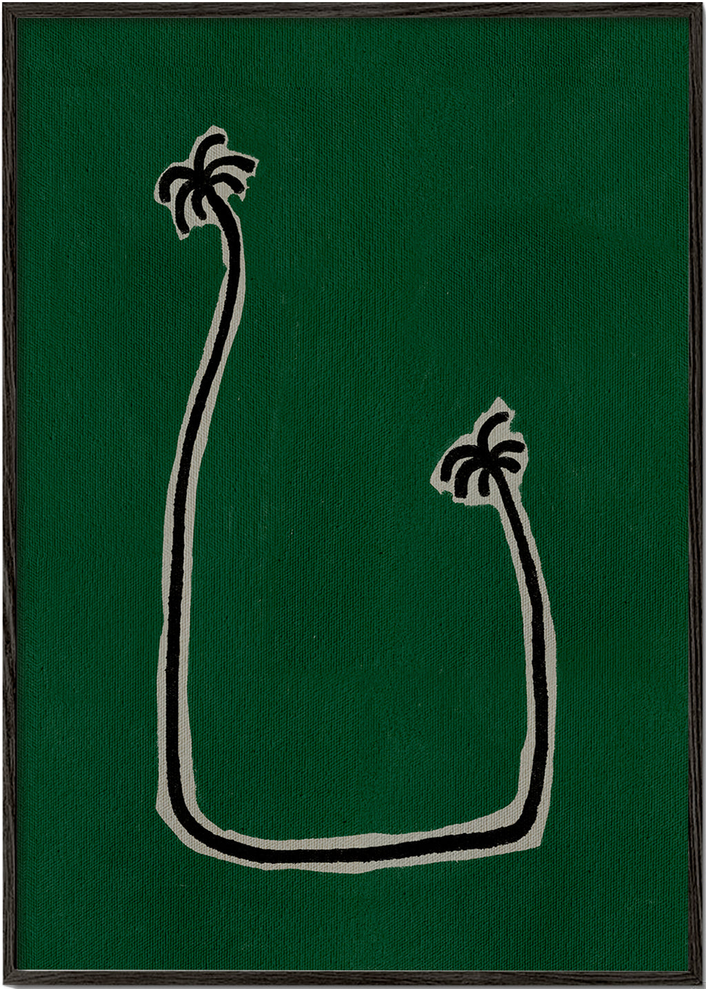 Botanisk plakat med palmelinjeillustration