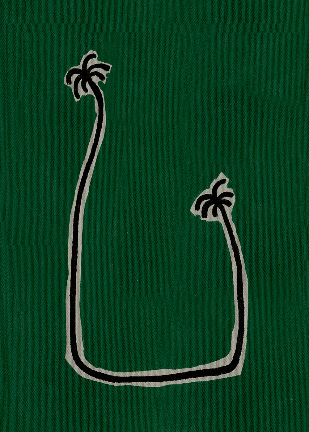 Botanisk plakat med palmelinjeillustration