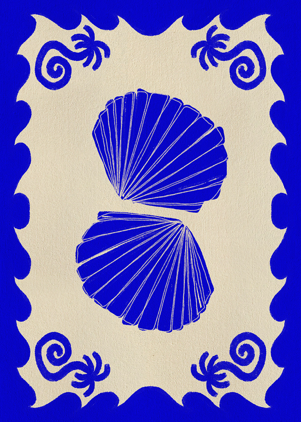 Illustration blå muslinger