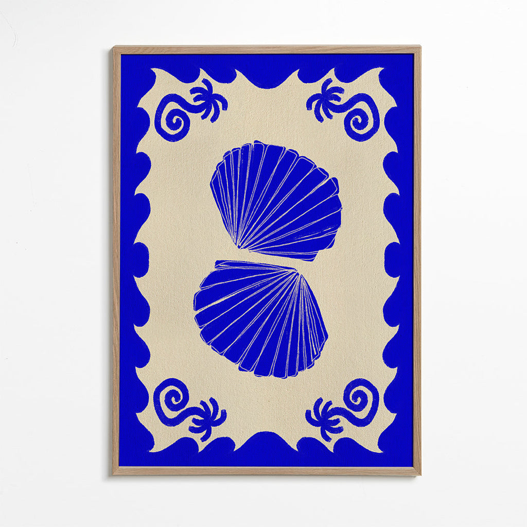Illustration blå muslinger