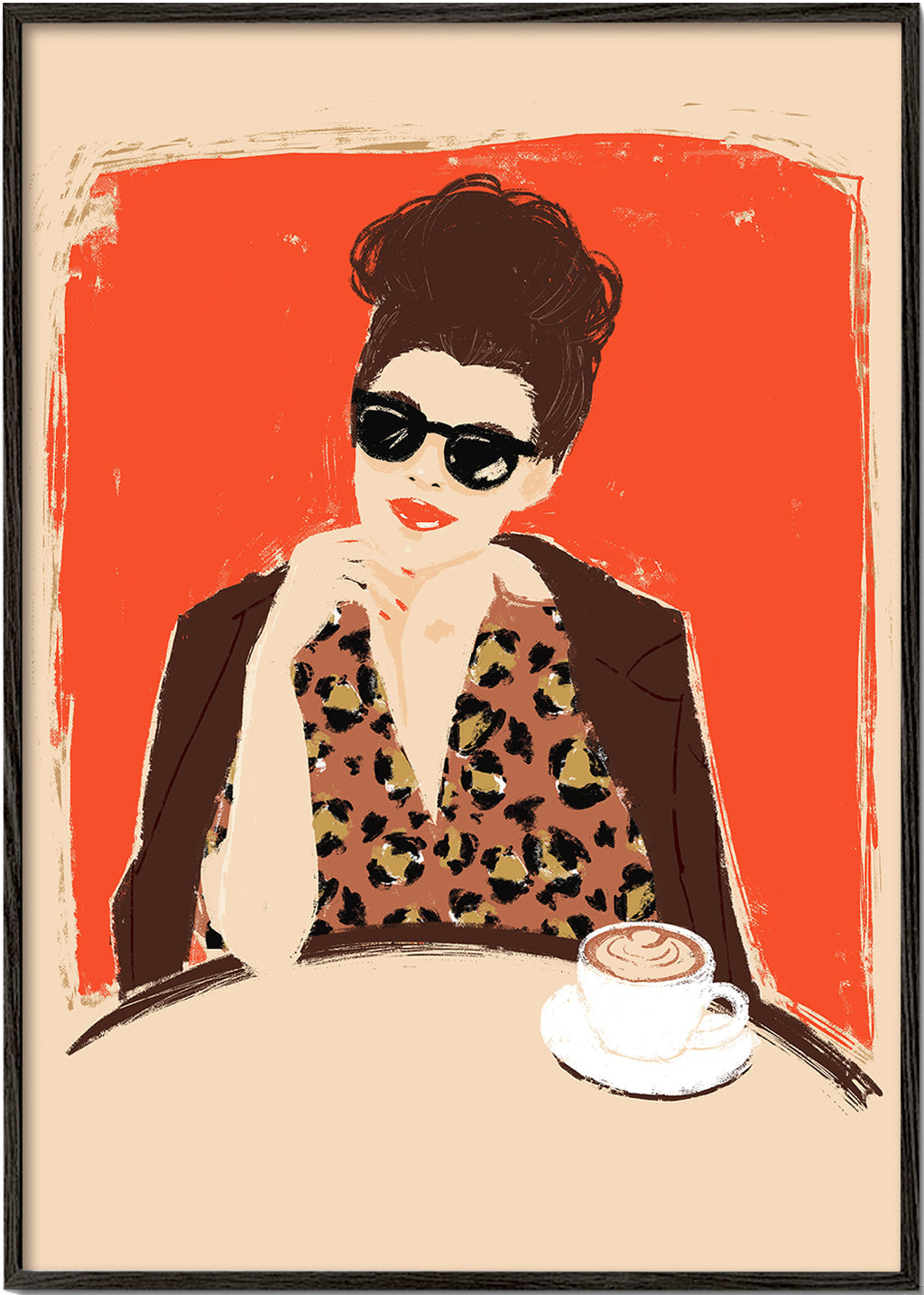 Køkkenkunst: kvinde på café med leopardmønster