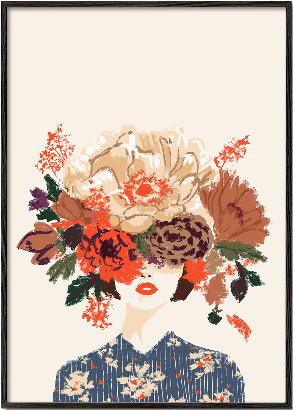 Botanisk plakat med blomsterkrone illustration
