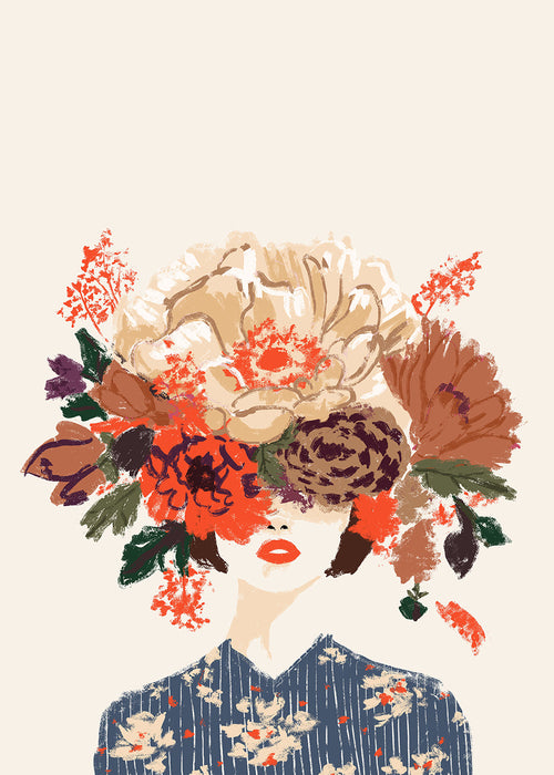 Botanisk plakat med blomsterkrone illustration