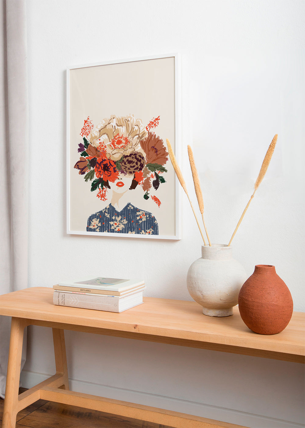 Botanisk plakat med blomsterkrone illustration