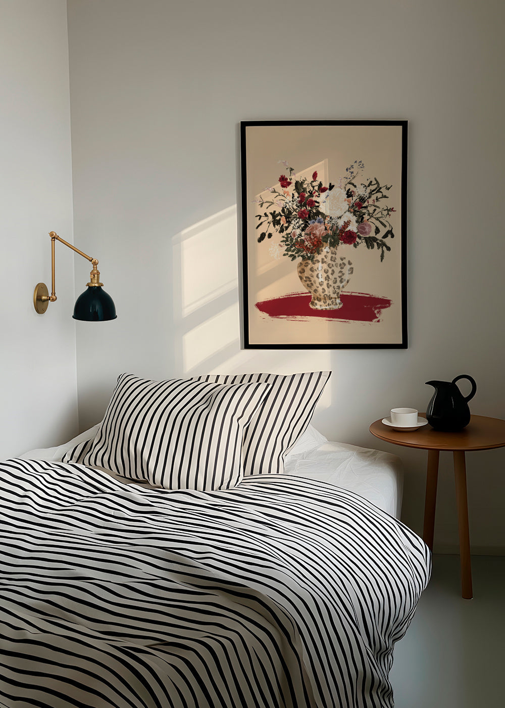 Botanisk plakat: leopardvase med farverigt buket