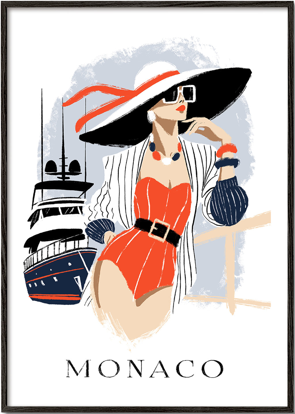 Modeillustration på yacht