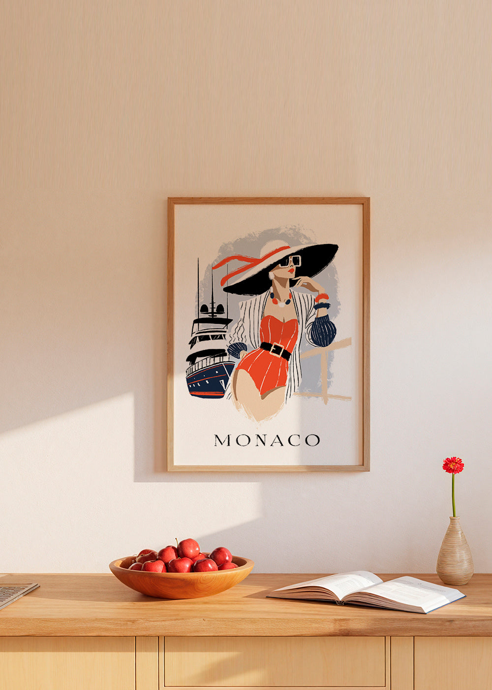 Modeillustration på yacht