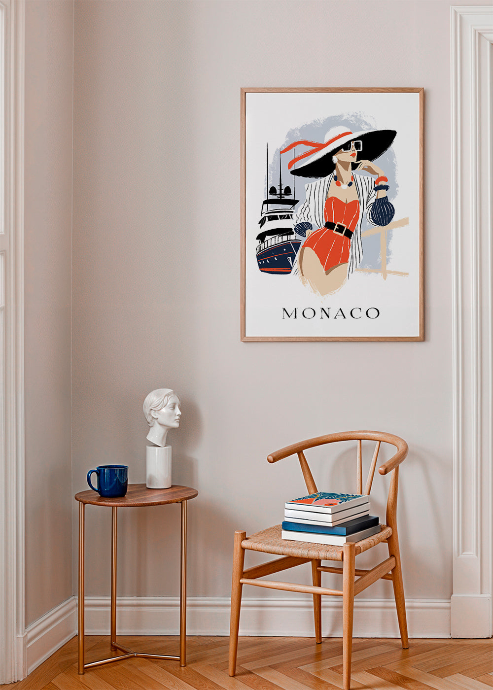 Modeillustration på yacht