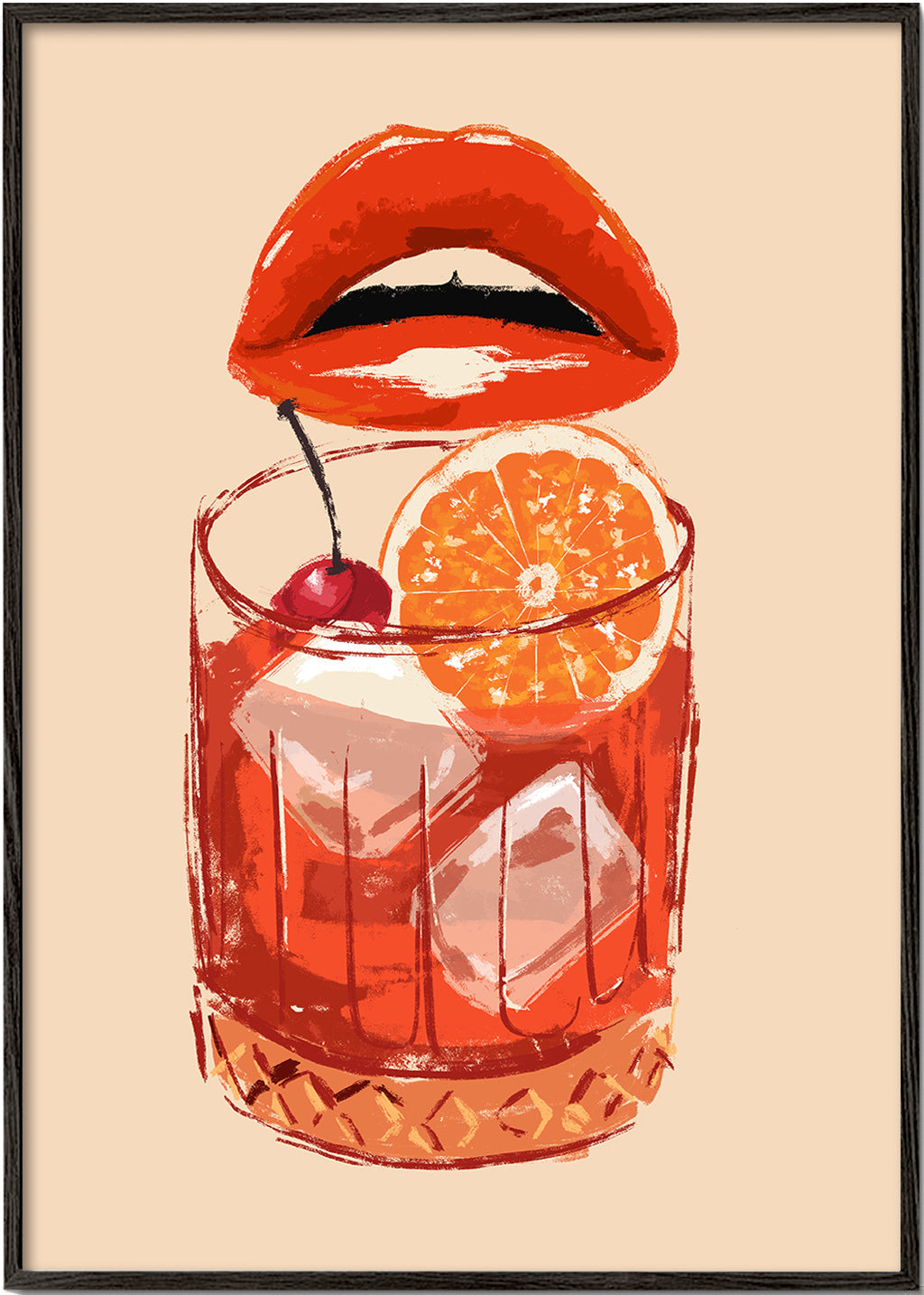 Køkkenkunst Old Fashioned cocktail med læber