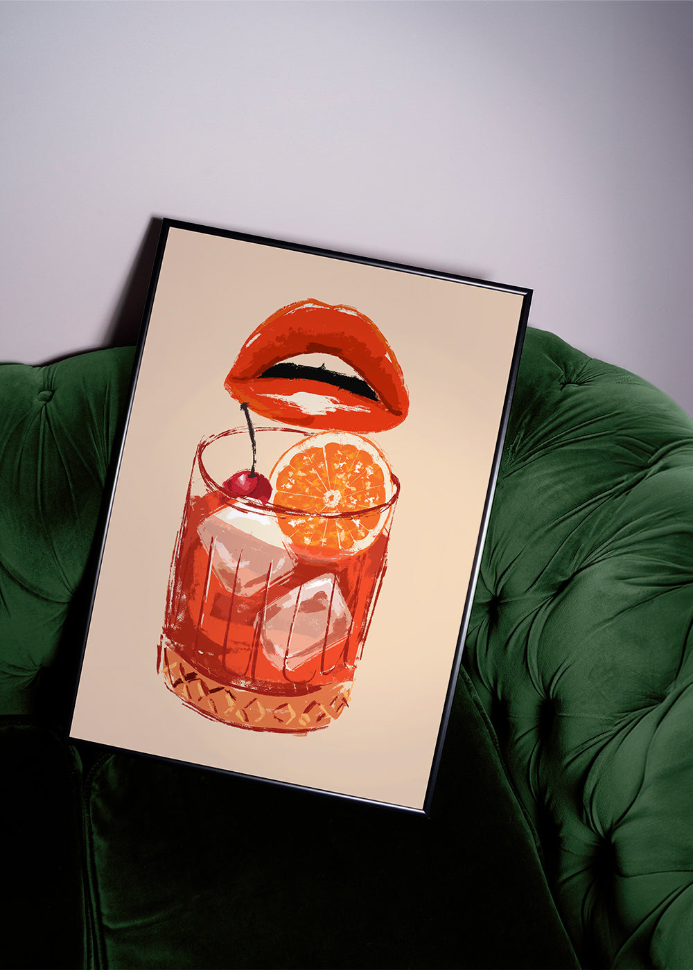 Køkkenkunst Old Fashioned cocktail med læber