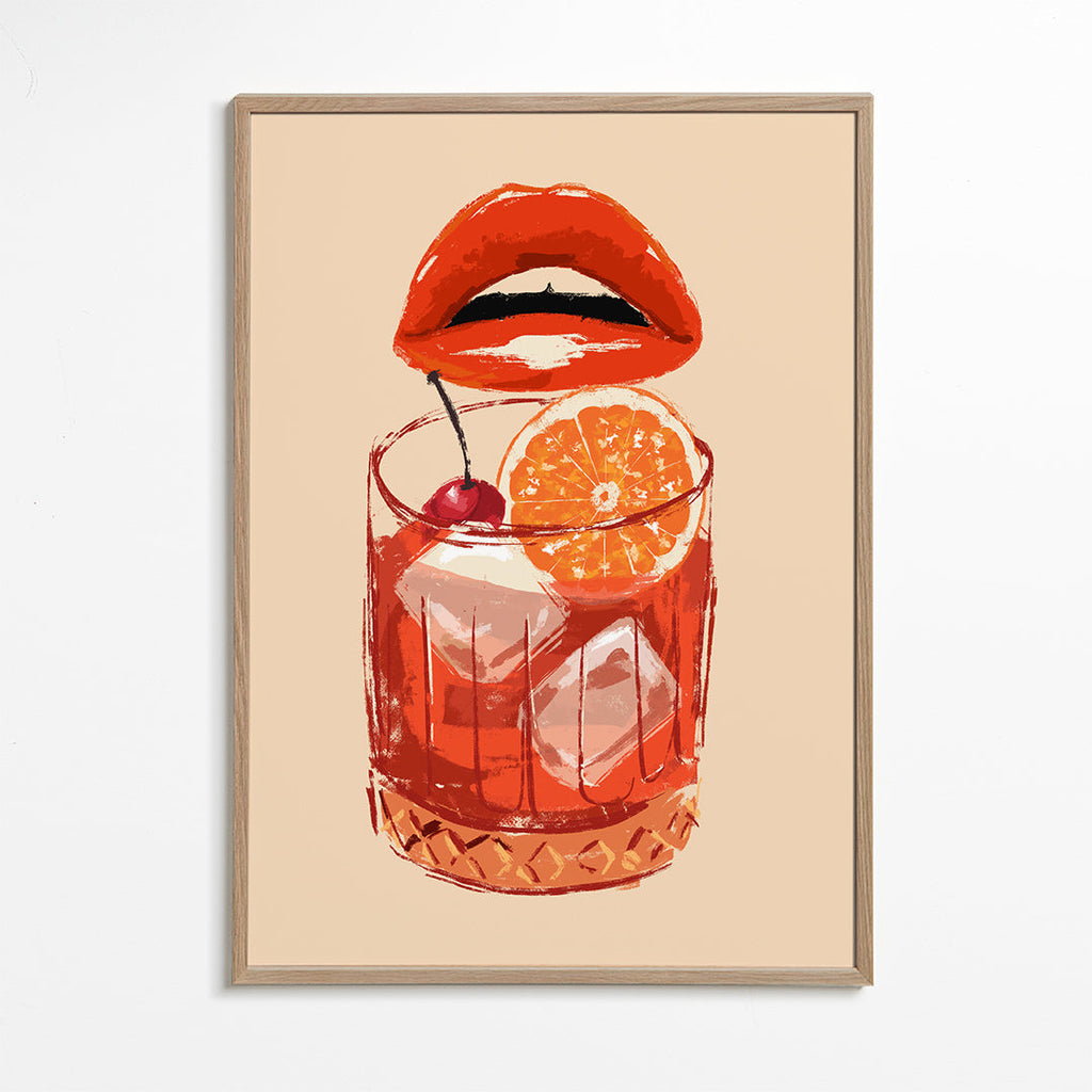 Køkkenkunst Old Fashioned cocktail med læber