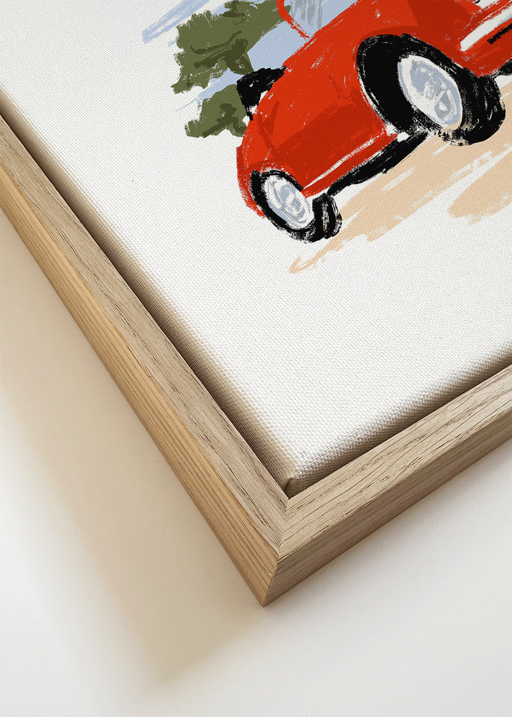 Illustration af klassisk rød bil
