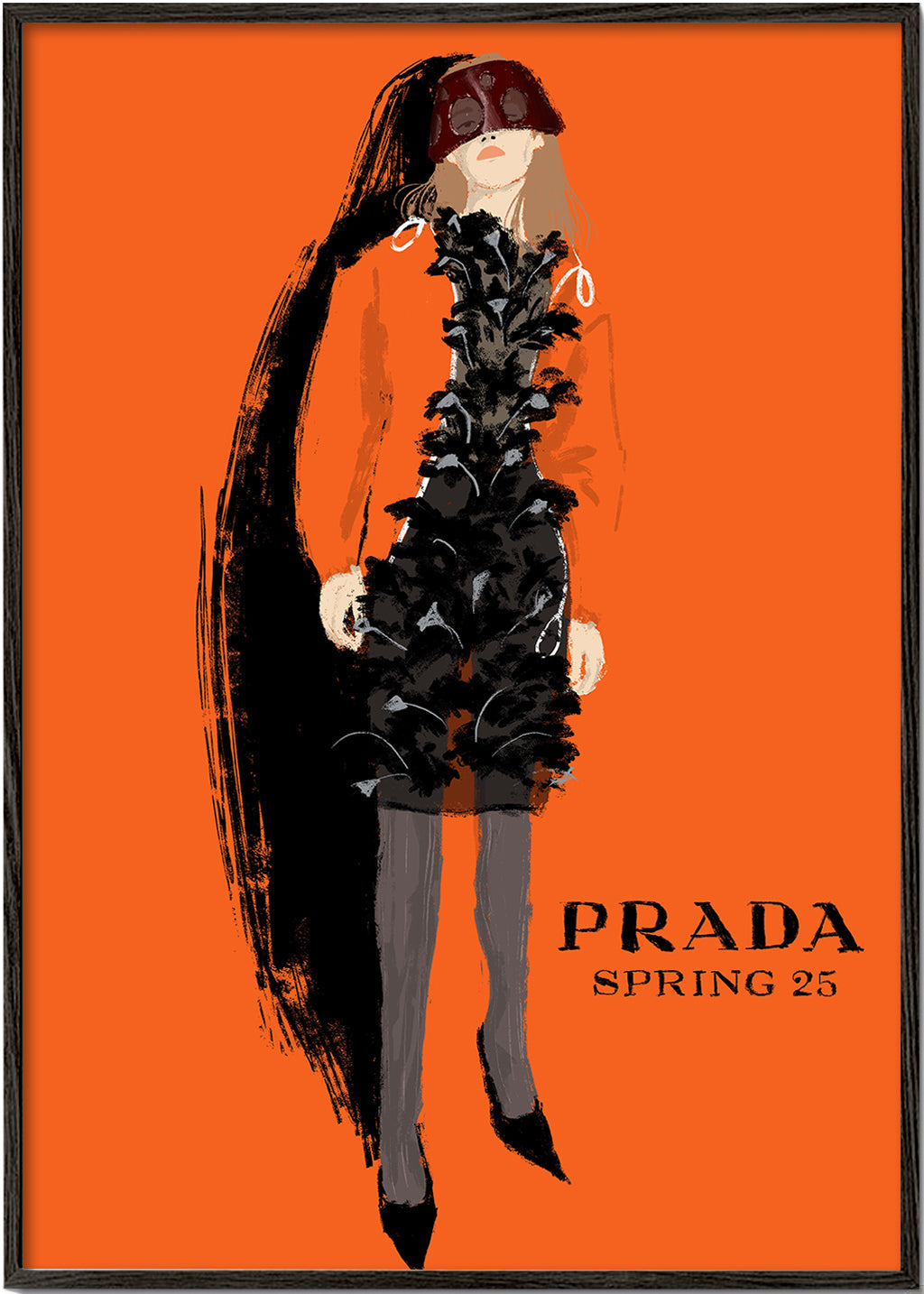 PRADA modeillustration på orange baggrund