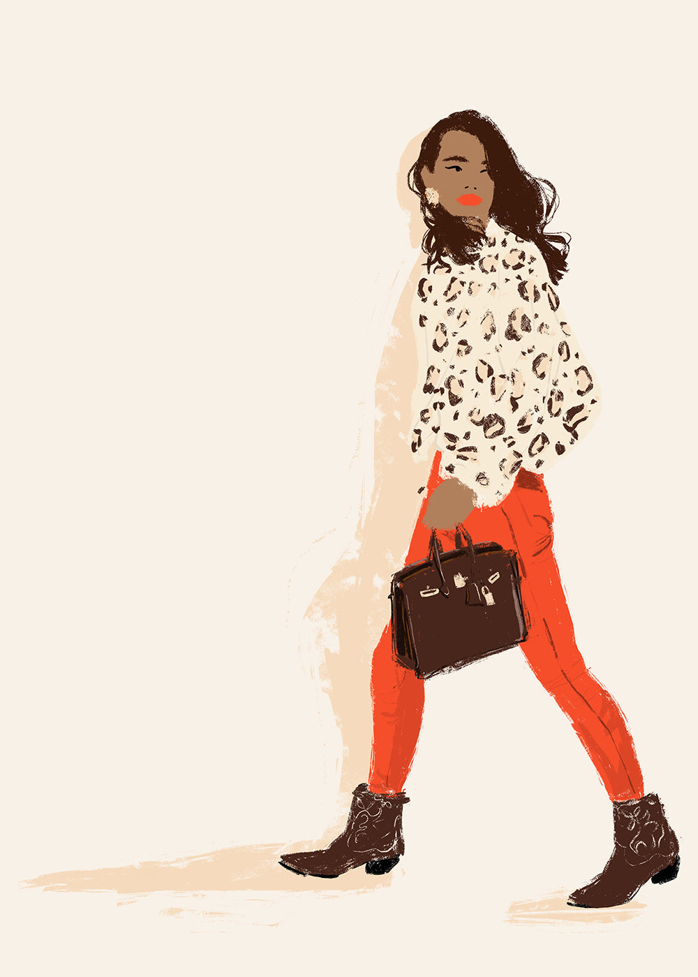 Modeillustration med cowboystøvler