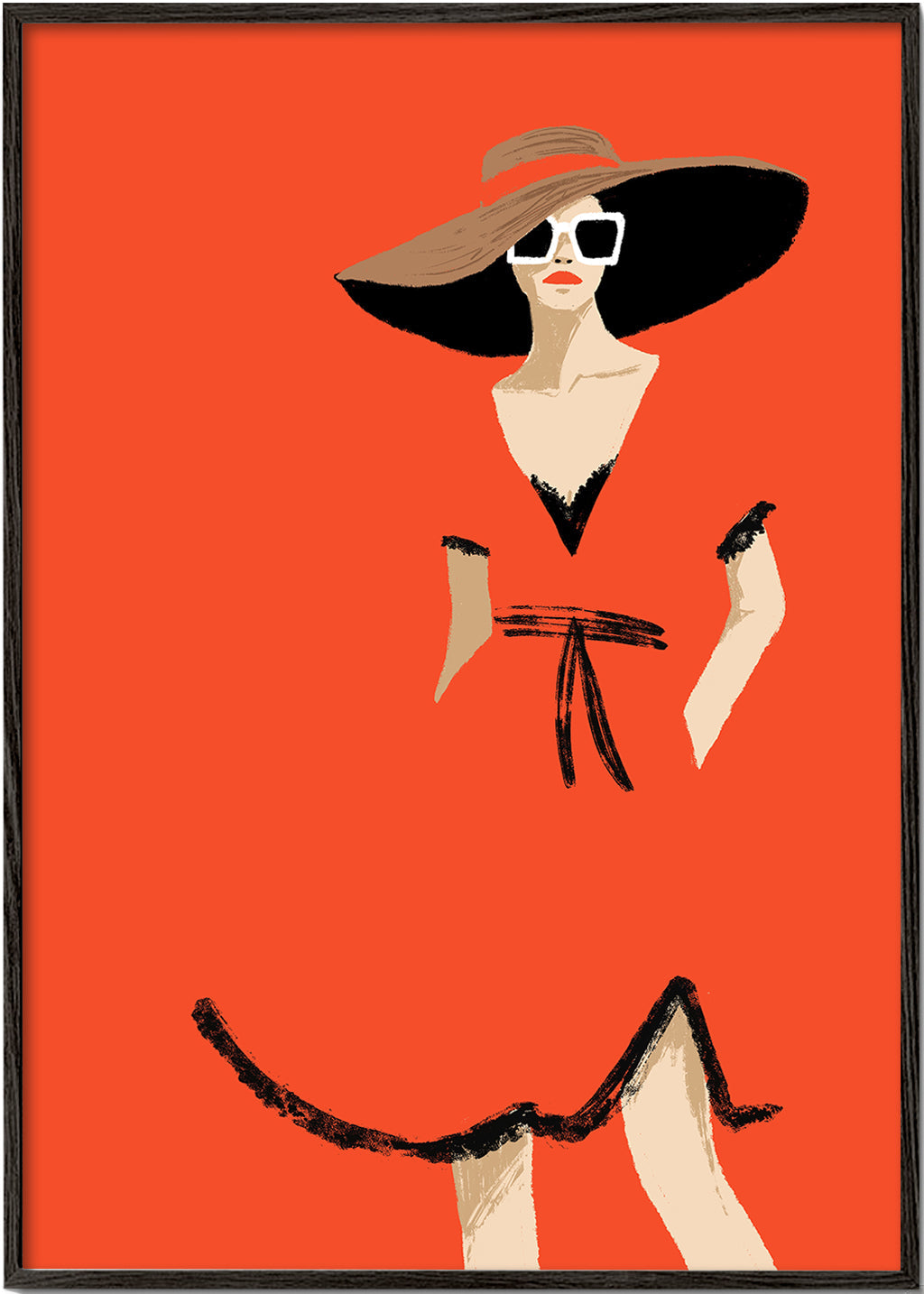 Illustration mode med bred hat