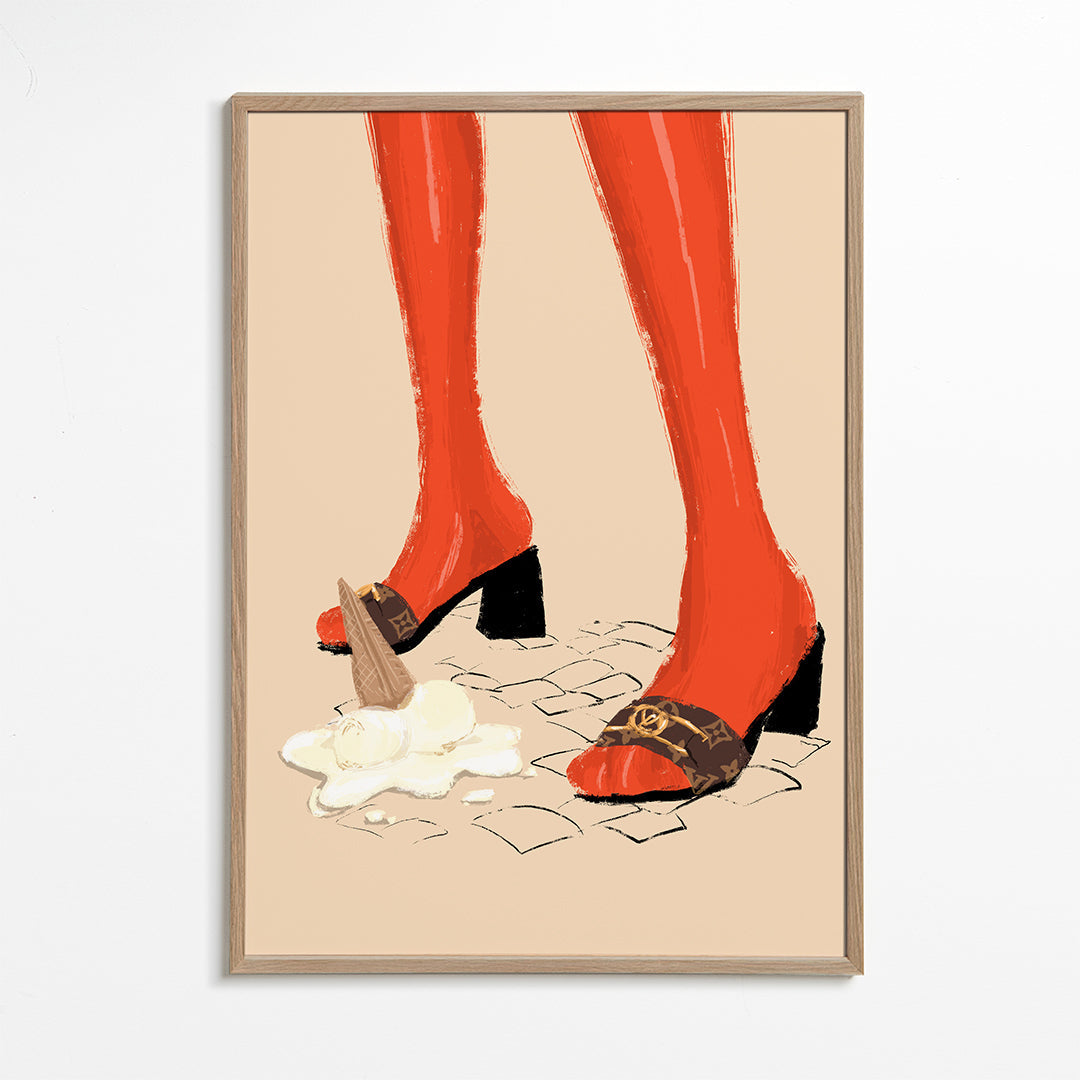 Illustration hæle og spildt is