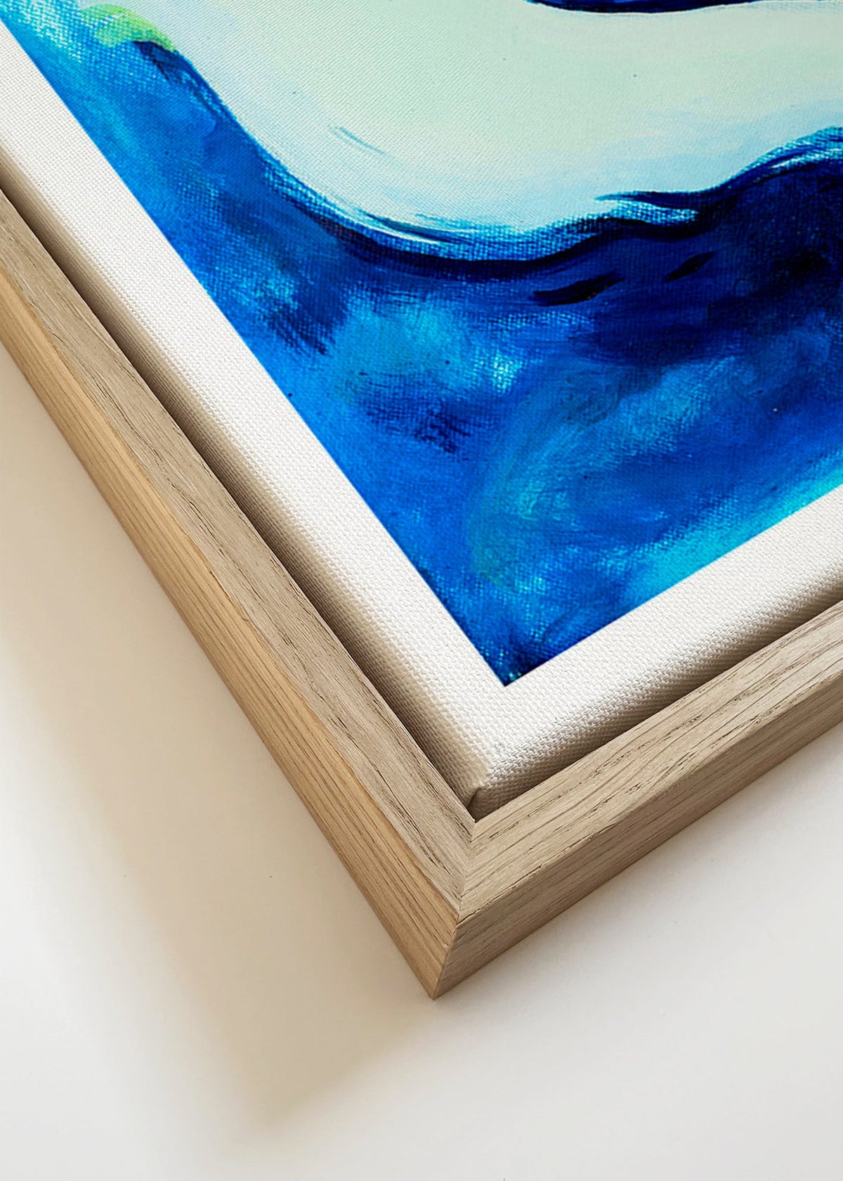 Svanekunst på dybblåt baggrund – Canvas detail