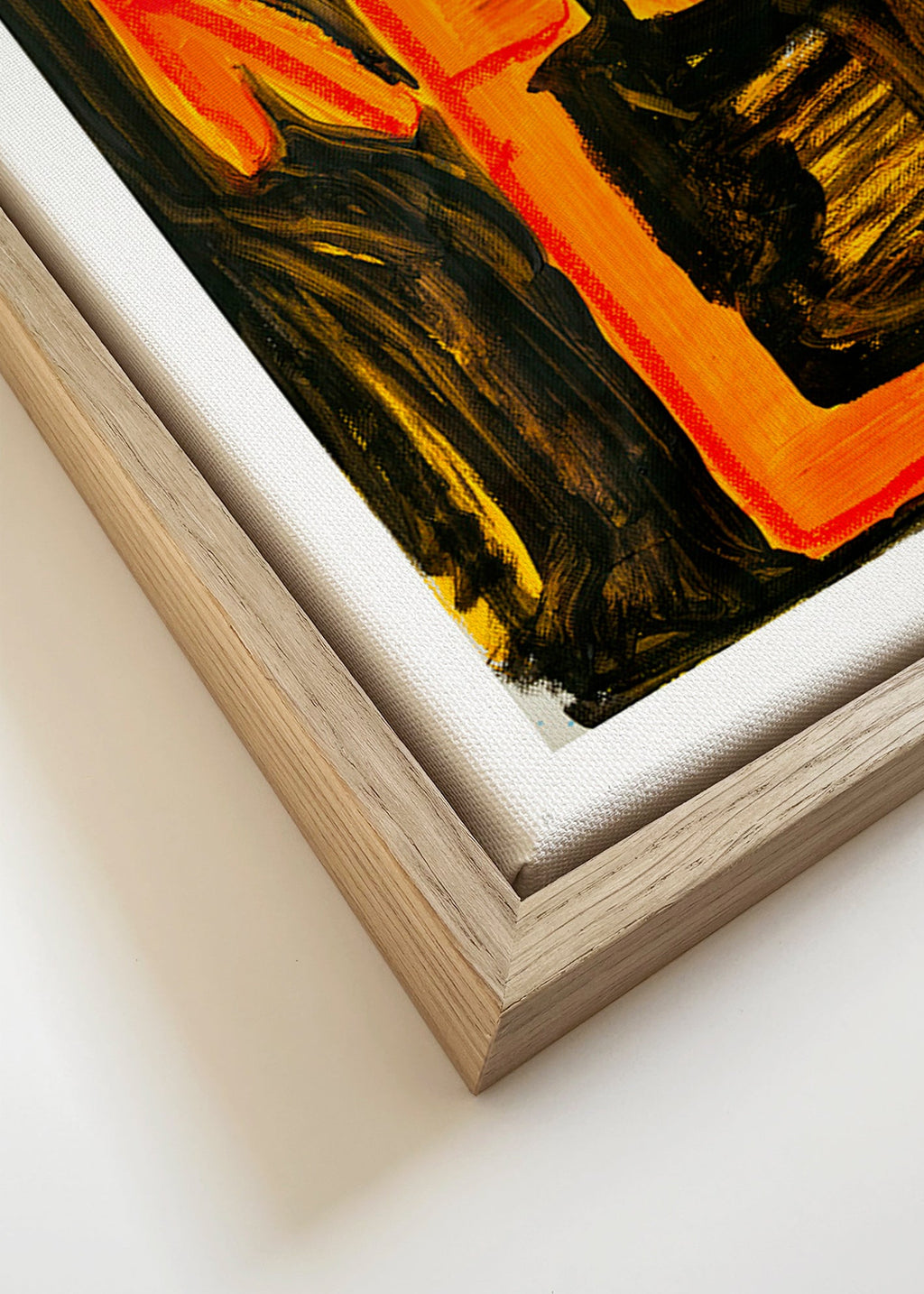 Typografisk illustration 'RED' med malerisk penselstrøg – Canvas detail
