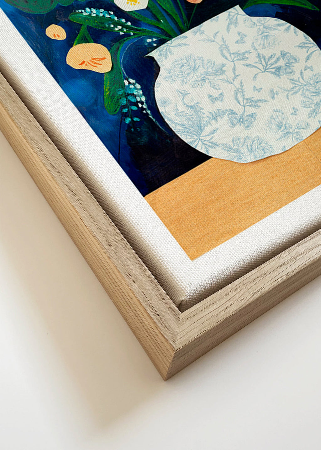Botanisk plakat med buket i vase – Canvas detail