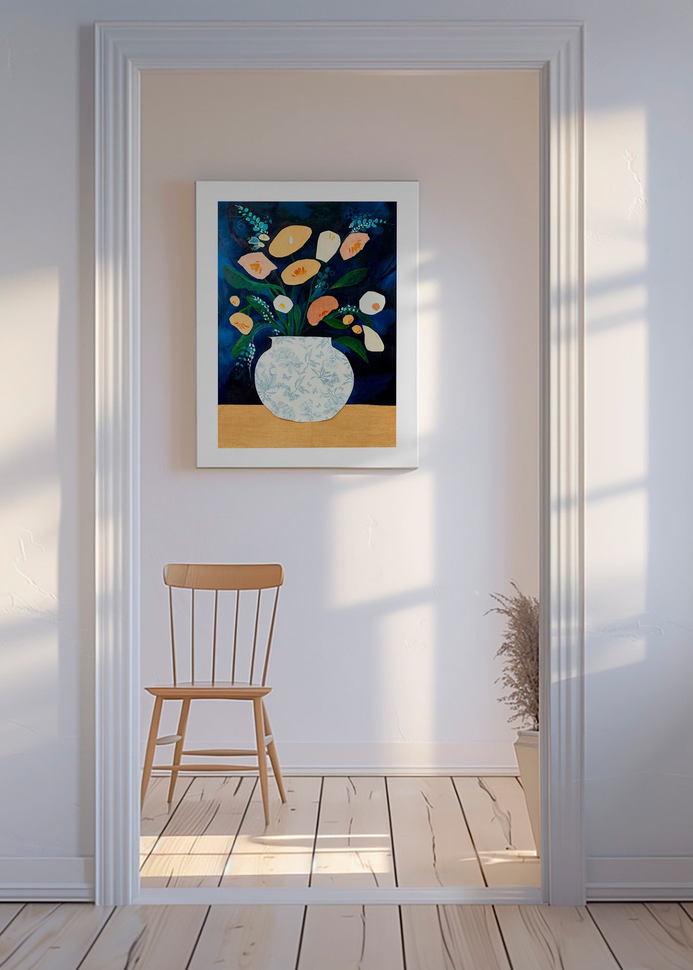 Botanisk plakat med buket i vase – Canvas