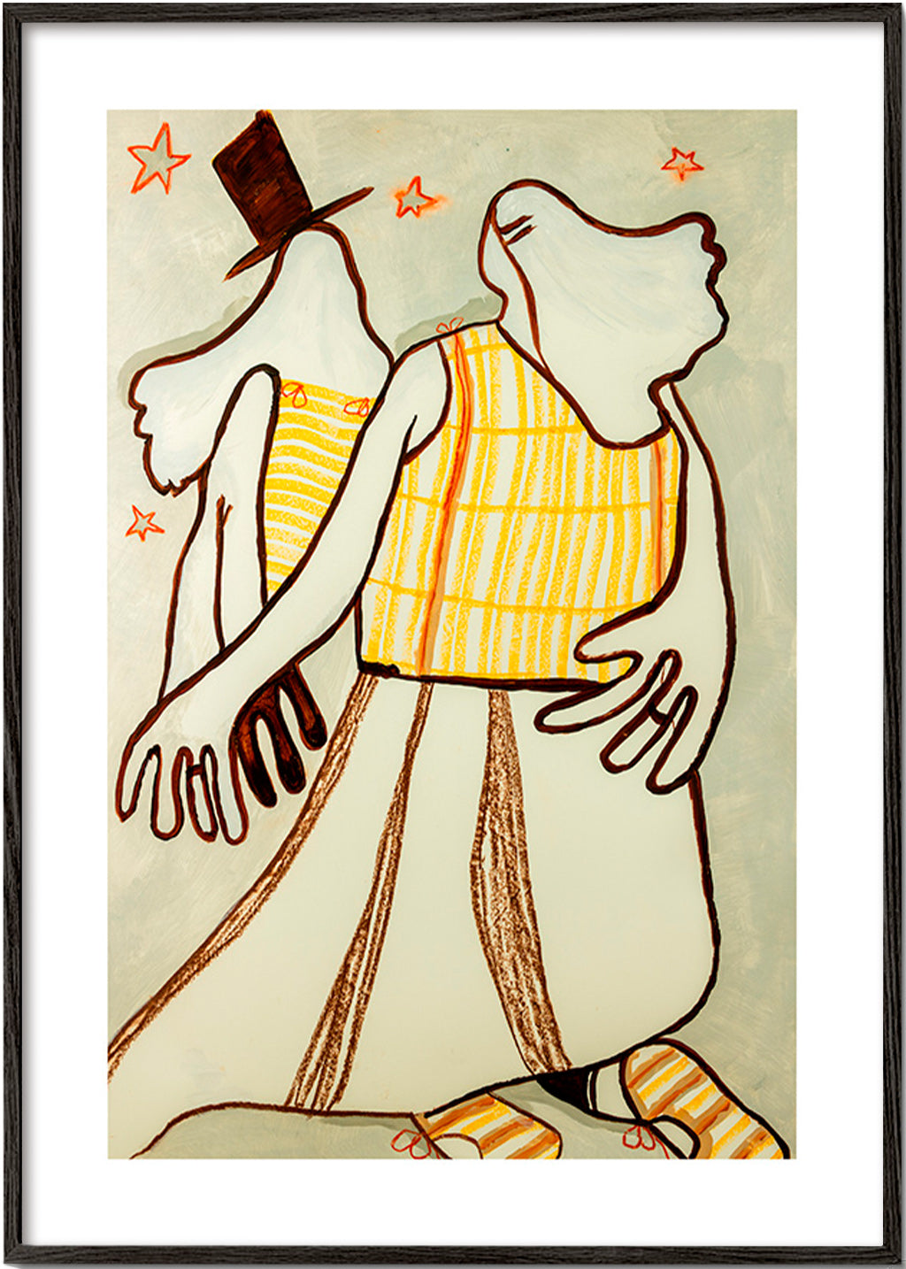 Illustration dansende par i gestisk streg – Black Frame