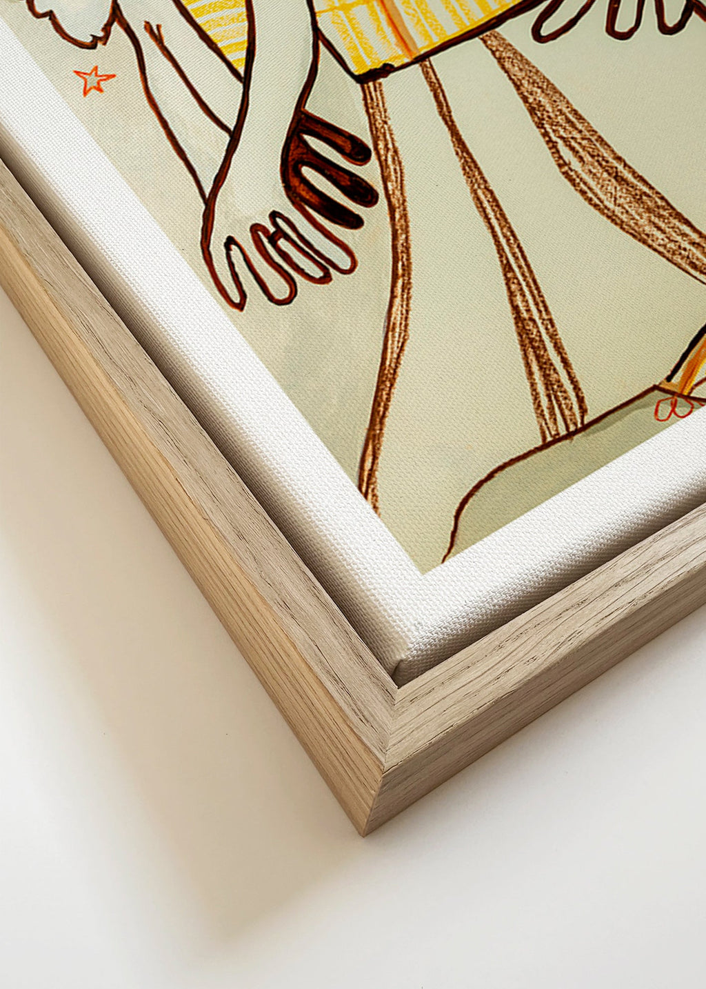 Illustration dansende par i gestisk streg – Canvas detail