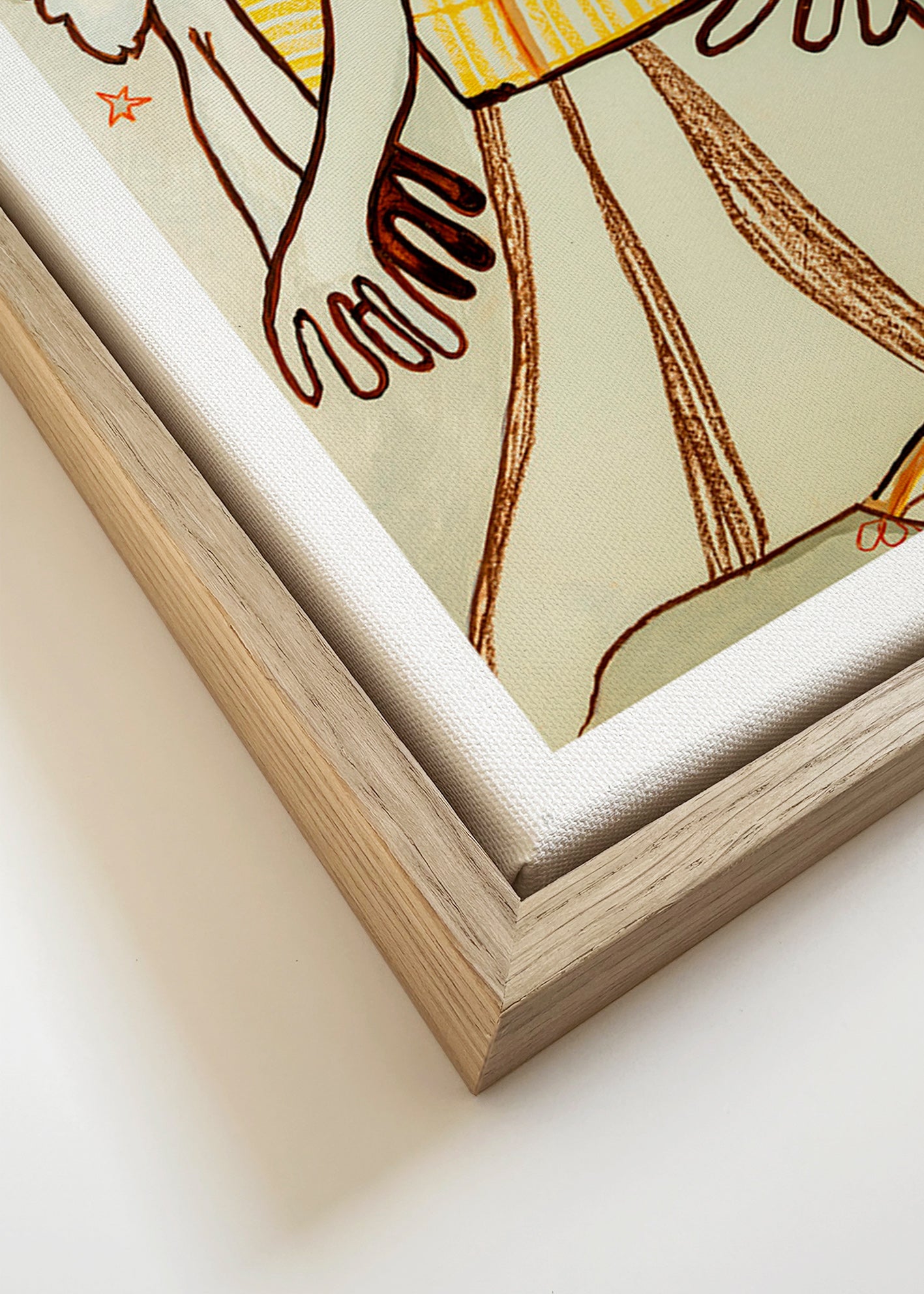 Illustration dansende par i gestisk streg – Canvas detail