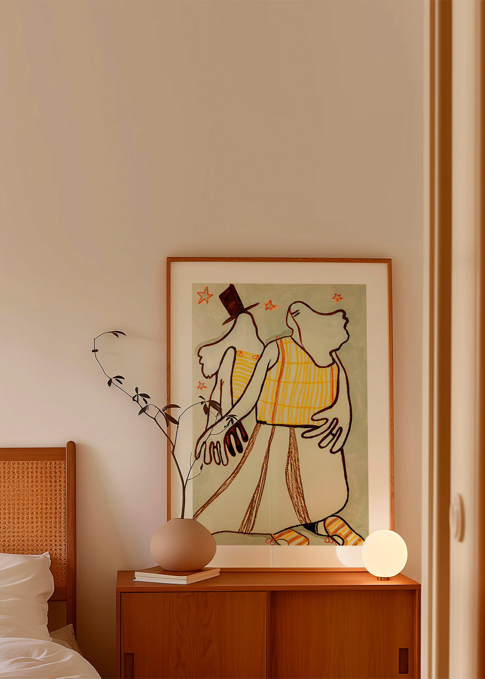 Illustration dansende par i gestisk streg – Product1