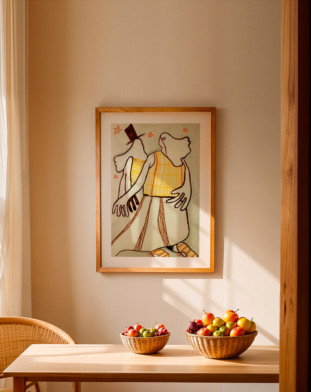 Illustration dansende par i gestisk streg – Product3