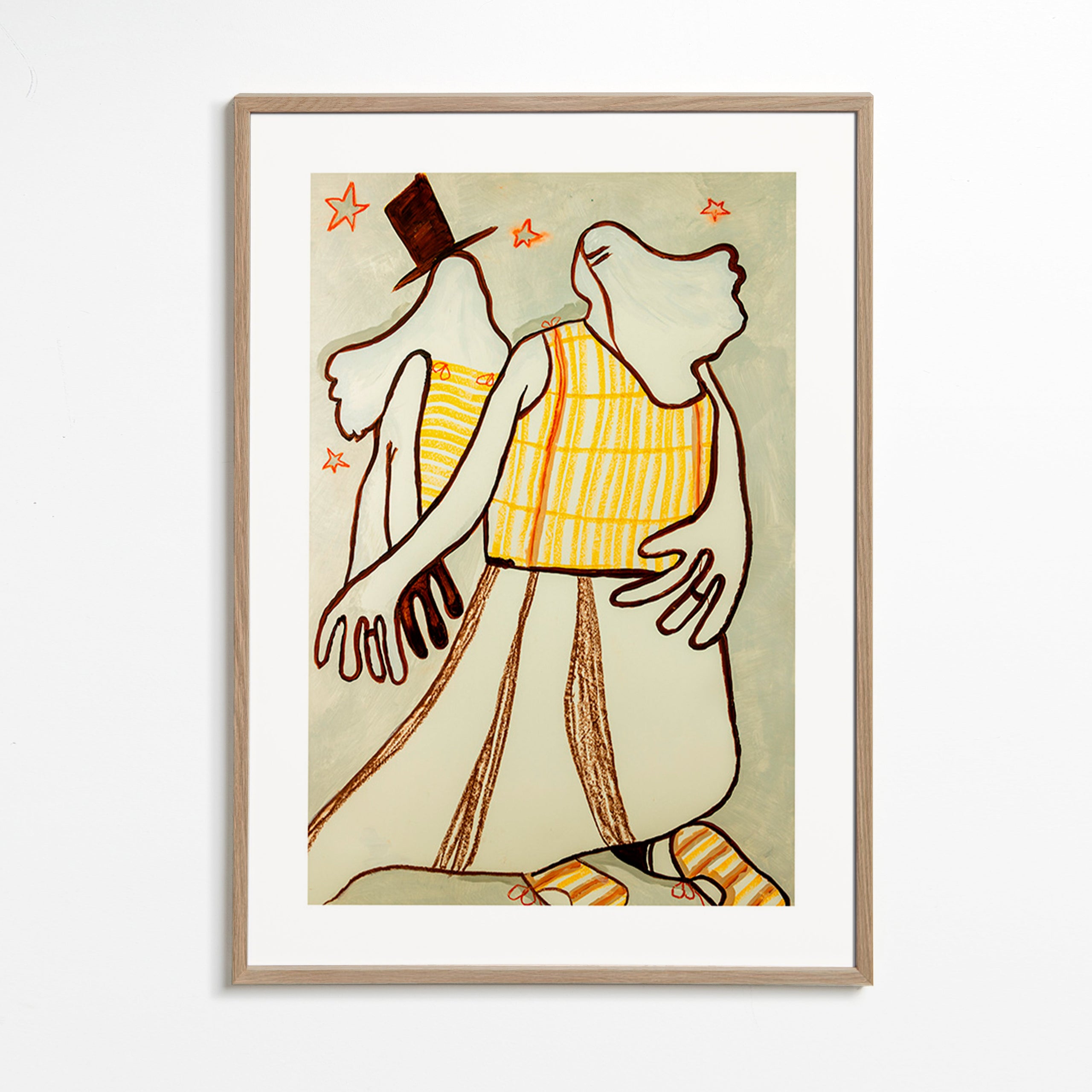 Illustration dansende par i gestisk streg – Oak Frame