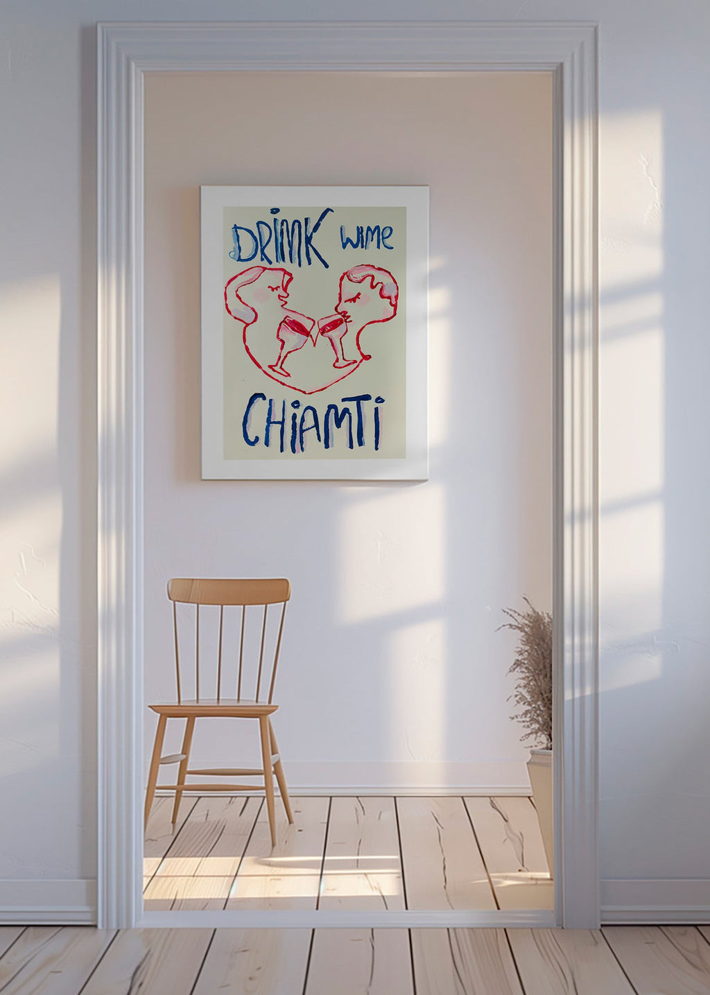 Køkkenkunst med illustrerede glas – Canvas