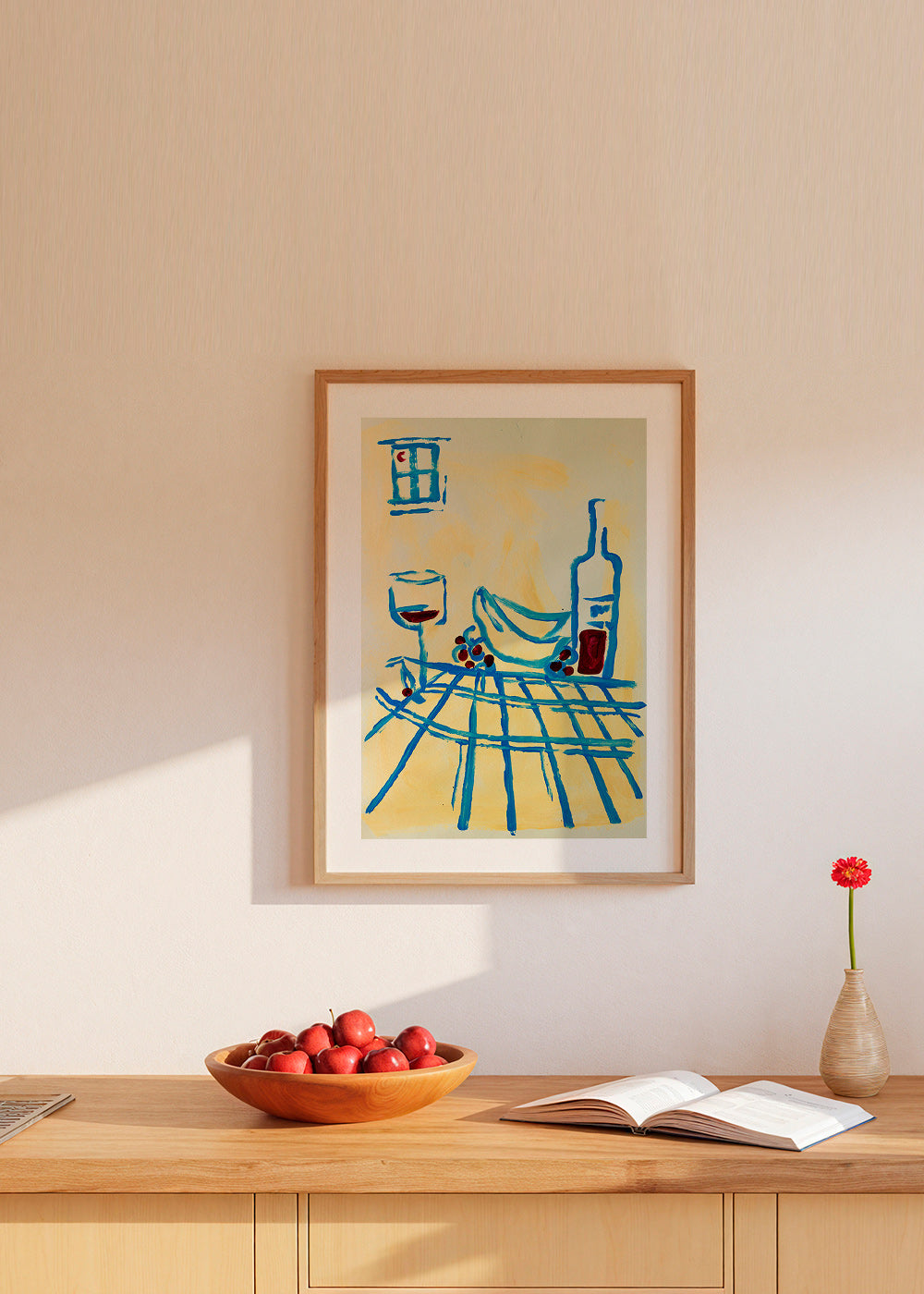 Køkkenkunst: blåt stilleben med bananer – Product2